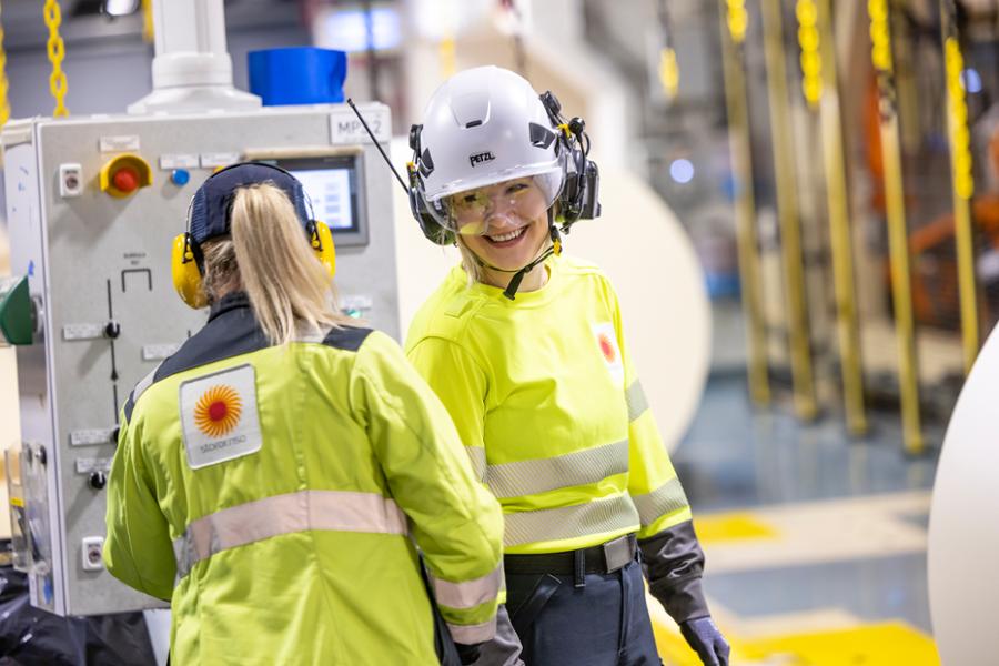 Workers at production in Imatra.