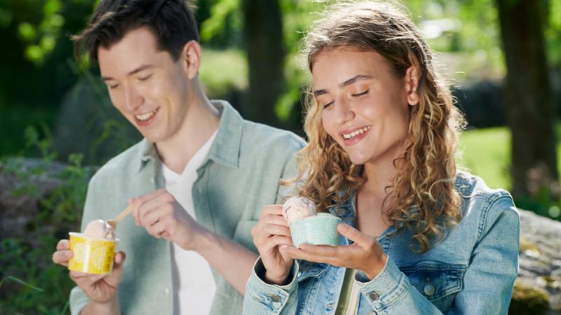 Eating ice cream in the sun