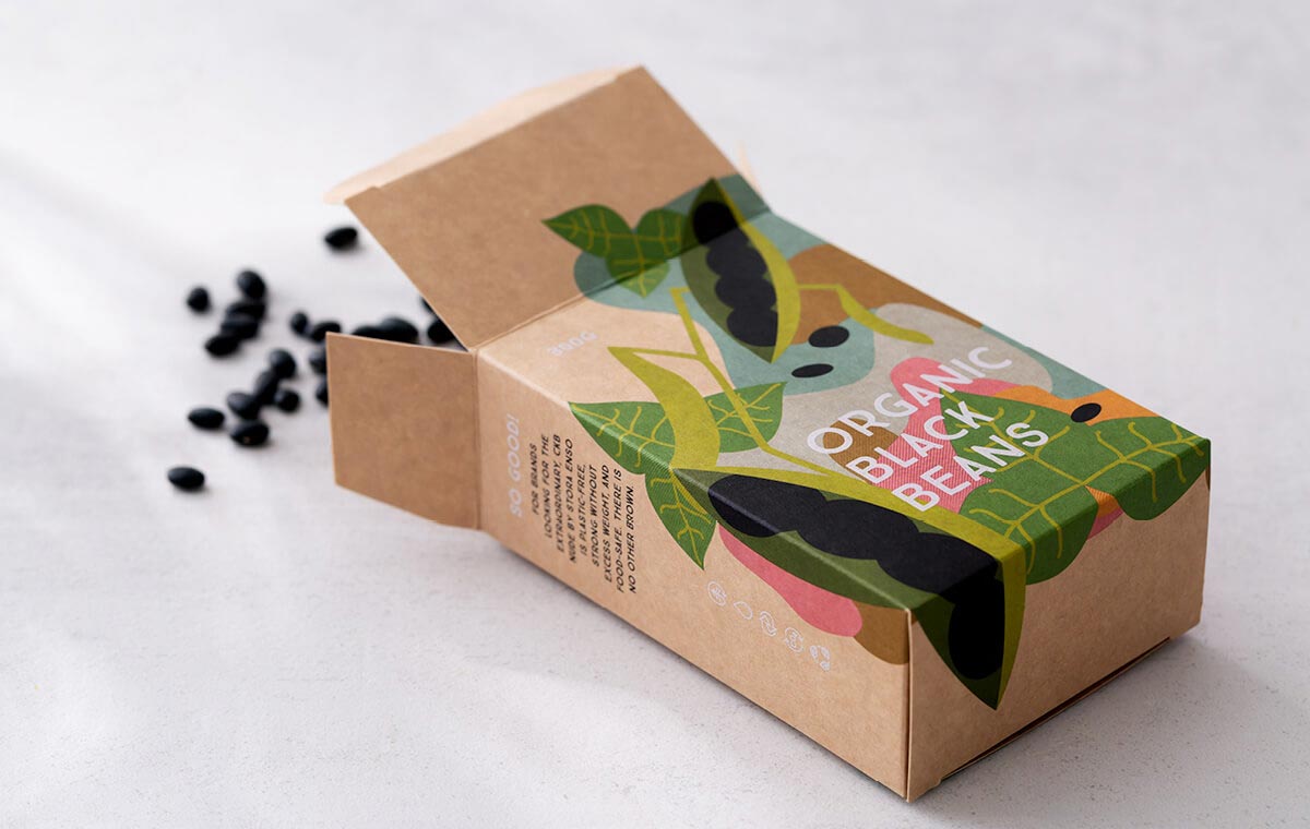 Organic black beans in paper