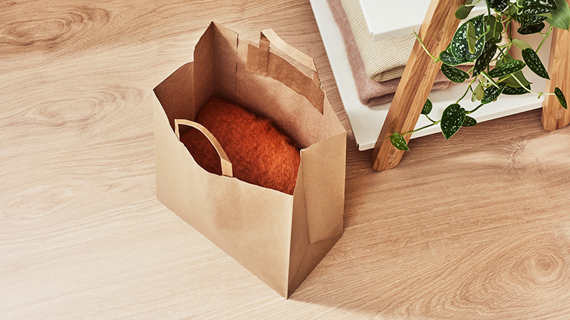Above view Optima RF paperbag material