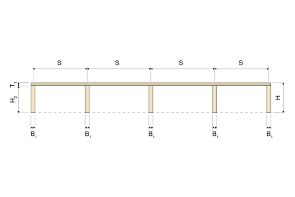 LVL rib panel type 1 front view