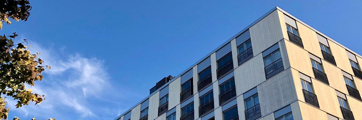 Residential multi storey building facade.