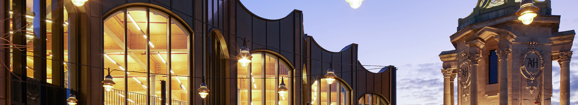 Arding and Hobbs building and a night sky